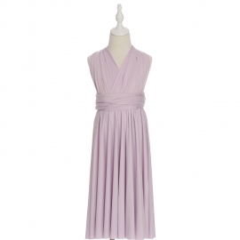 Full length multi ways wrap convertible bridesmaid dresses solid snow gray lilac infinity flower girl dresses