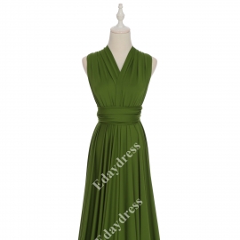 Extra floor length flattering multi ways wrap convertible bridesmaid dresses solid grass green infinity dresses