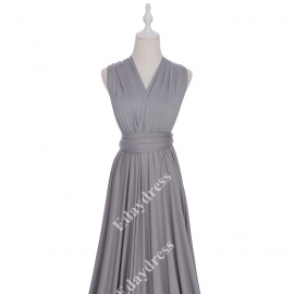Extra floor length flattering multi ways wrap convertible bridesmaid dresses solid silver infinity dresses