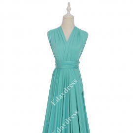Extra floor length flattering multi ways wrap convertible bridesmaid dresses solid mint blue infinity dresses