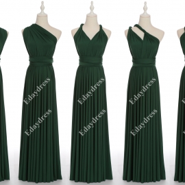 Long one size fits most of body shapes flattering multi ways wrap convertible infinity solid ever green bridesmaid dresses