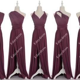 Full length one dress with over 100 styles multi ways wrap convertible infinity sunset purple slit bridesmaid dresses