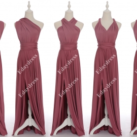 Full length one dress with over 100 styles multi ways wrap convertible infinity bordeax slit bridesmaid dresses