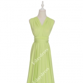 Extra floor length flattering multi ways wrap convertible bridesmaid dresses solid apple green infinity dresses