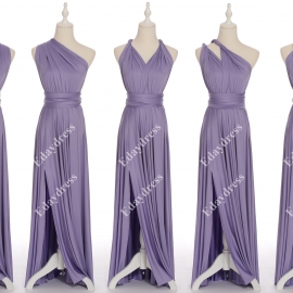 Full length one dress with over 100 styles multi ways wrap convertible infinity lilac slit bridesmaid dresses