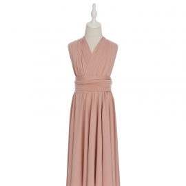 Full length multi ways wrap convertible bridesmaid dresses solid snow nude pink infinity flower girl dresses