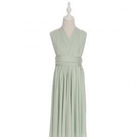 Full length multi ways wrap convertible bridesmaid dresses solid snow green lily infinity flower girl dresses