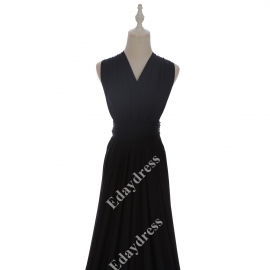 Extra floor length flattering multi ways wrap convertible bridesmaid dresses solid navy blue infinity dresses