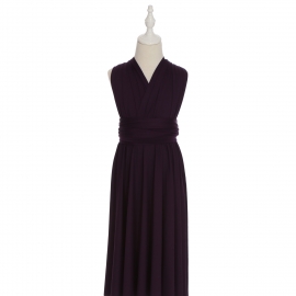Full length multi ways wrap convertible bridesmaid dresses solid snow grape purple infinity flower girl dresses