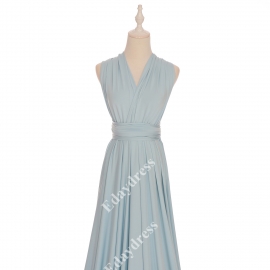 Extra floor length flattering multi ways wrap convertible bridesmaid dresses solid sky blue infinity dresses