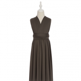 Full length multi ways wrap convertible bridesmaid dresses solid snow darker gray infinity flower girl dresses