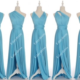 Full length one dress with over 100 styles multi ways wrap convertible infinity turquoise slit bridesmaid dresses