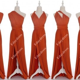 Full length one dress with over 100 styles multi ways wrap convertible infinity flamingo slit bridesmaid dresses