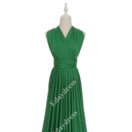 Extra floor length flattering multi ways wrap convertible bridesmaid dresses solid emerald green infinity dresses