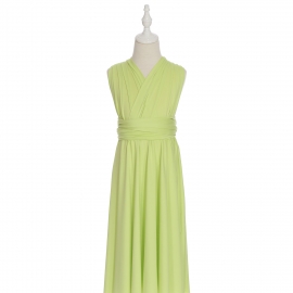 Full length multi ways wrap convertible bridesmaid dresses solid snow apple green infinity flower girl dresses