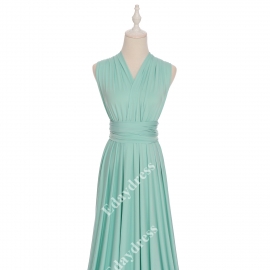 Extra floor length flattering multi ways wrap convertible bridesmaid dresses solid ice green infinity dresses