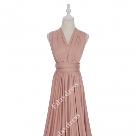 Extra floor length flattering multi ways wrap convertible bridesmaid dresses solid nude pink infinity dresses