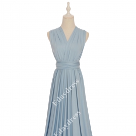 Extra floor length flattering multi ways wrap convertible bridesmaid dresses solid gray blue infinity dresses