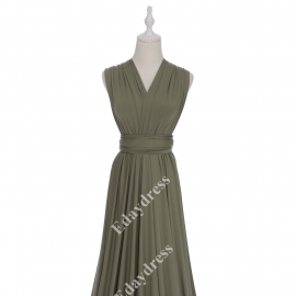 Extra floor length flattering multi ways wrap convertible bridesmaid dresses solid olive green infinity dresses