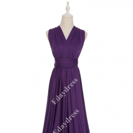Extra floor length flattering multi ways wrap convertible bridesmaid dresses solid darker purple infinity dresses