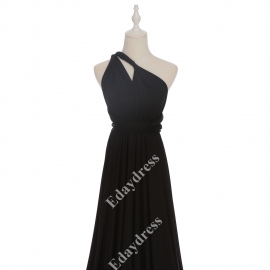 Extra floor length flattering multi ways wrap convertible bridesmaid dresses solid black infinity dresses