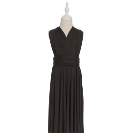 Full length multi ways wrap convertible bridesmaid dresses solid snow charcoal gray infinity flower girl dresses