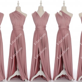 Full length one dress with over 100 styles multi ways wrap convertible infinity light polignac slit bridesmaid dresses