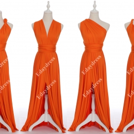 Full length one dress with over 100 styles multi ways wrap convertible infinity orange slit bridesmaid dresses