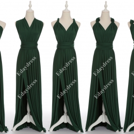 Full length one dress with over 100 styles multi ways wrap convertible infinity ever green slit bridesmaid dresses