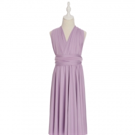 Full length multi ways wrap convertible bridesmaid dresses solid snow purple heather infinity flower girl dresses