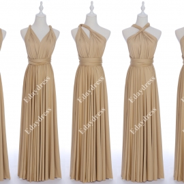 Long one size fits most of body shapes flattering multi ways wrap convertible infinity solid stone bridesmaid dresses