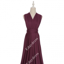 Extra floor length flattering multi ways wrap convertible bridesmaid dresses solid sunset purple infinity dresses