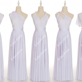 Long one size fits most of body shapes flattering multi ways wrap convertible infinity white bridesmaid dresses