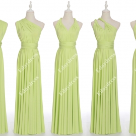 Long one size fits most of body shapes flattering multi ways wrap convertible infinity solid apple green bridesmaid dresses