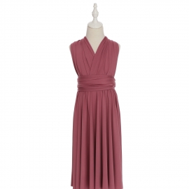 Full length multi ways wrap convertible bridesmaid dresses solid snow bordeax infinity flower girl dresses