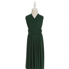 Full length multi ways wrap convertible bridesmaid dresses solid snow ever green infinity flower girl dresses