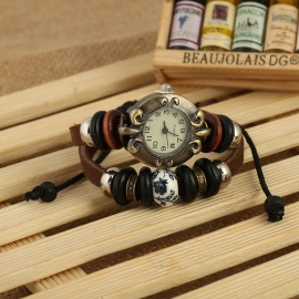 Vintage cowhide bracelet watch