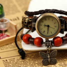 Vintage cowhide bracelet watch