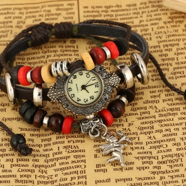 Vintage cowhide bracelet watch