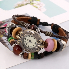 Vintage cowhide bracelet watch