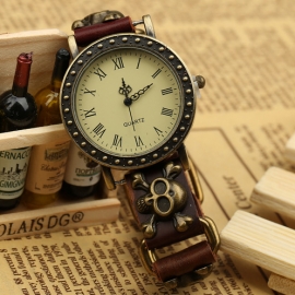 Fashionable leather bracelet watch japan and south korea simple retro connection bracelet watch leather jewelry