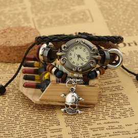 Vintage cowhide bracelet watch