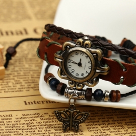 Cowhide bracelet watch