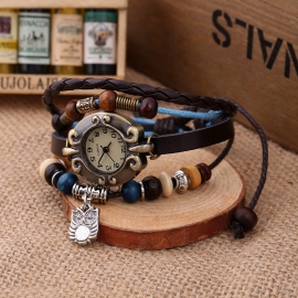 Vintage cowhide bracelet watch