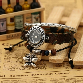 Vintage cowhide bracelet watch