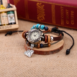 Vintage cowhide bracelet watch