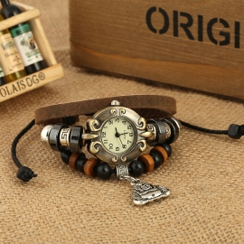 Vintage cowhide bracelet watch