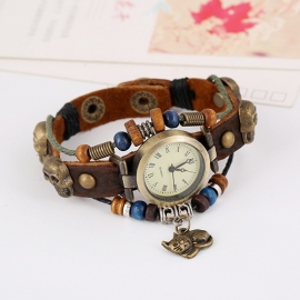 Japan and south korea simple retro leather bracelet watch