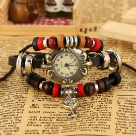 Vintage cowhide bracelet watch