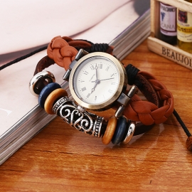 Vintage cowhide bracelet watch